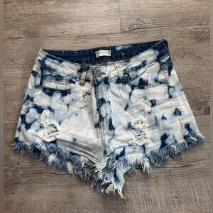 Altar’d State Blue Tie-Dye Jean Shorts